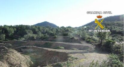 Imagen de la cantera ilegal descubierta por el Seprona.