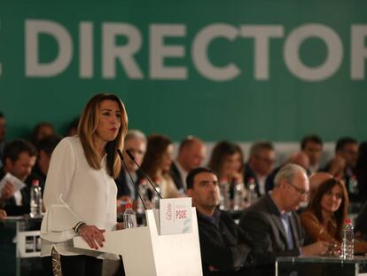 La secretaria general del PSOE de Andalucía, Susana Díaz, en la reunión del Comité Director del partido.