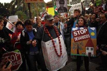 Protesta de la PAH por los desahucios.