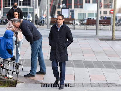 El comisionista Alberto Luceño llega este viernes a los juzgados de Plaza de Castilla, en Madrid.