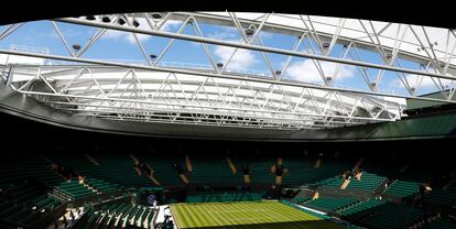 Vista panorámica de la Centre Court, la pista central del All England Lawn Tennis & Croquet Club de Wimbledon.