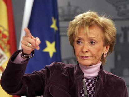 La vicepresidenta primera del Gobierno, María Teresa Fernández de la Vega, ayer.