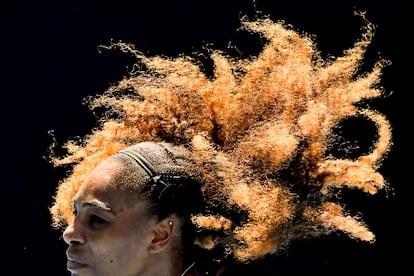 Serena, in 2017 during a match in Melbourne.