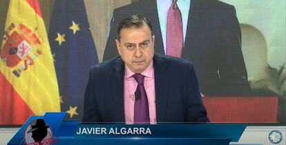 Javier Algarra, en una emisión de su programa en Distrito TV.