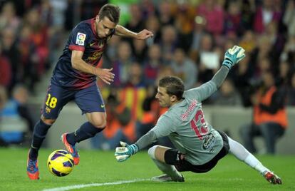 Jordi Alba, en el tercer gol azulgrana.