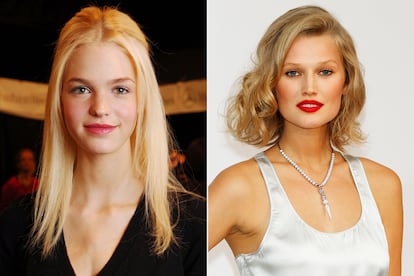 Erin Heatherton (2012) y Toni Garrn (2013-2014)

¿Cómo prevenir la tan temida crisis masculina de los 40? Ponga una joven en su vida… o dos. Y si son modelos, mejor que mejor. Erin tenía 22 años y Toni 20 cuando sus vidas se cruzaron con las de un Leo que empezaba a casi doblar en edad a sus parejas. Erin era modelo de Victoria's Secret, una de las debilidades de DiCaprio y se conocieron en Australia durante el rodaje de El gran Gatsby. Con Toni, de nuevo se rumorea que le separó la aversión al compromiso.