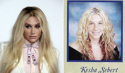 La cantante Kesha, en la foto de su anuario 2004-2005