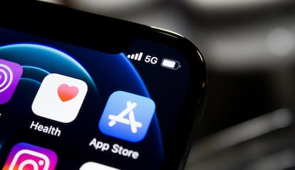 Logo de la App Store en un iPhone
