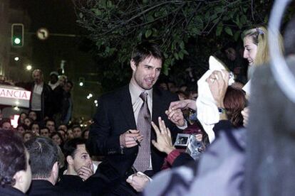 Tom Cruise, durante la presentación de su película <i>Vanilla Sky</i> en Madrid.