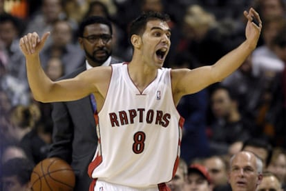 José Manuel Calderón, en un partido de los Raptors en 2008.