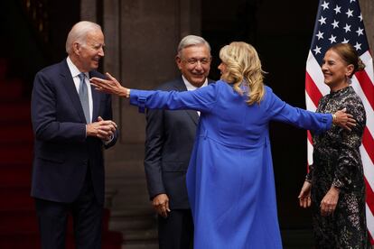 U.S. President Biden takes part in a welcome ceremony with Mexican President Lopez Obrador, for the North American Leaders' Summit in Mexico City