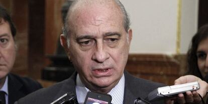 El ministro del Interior, Jorge Fernández Díaz, en el Congreso.