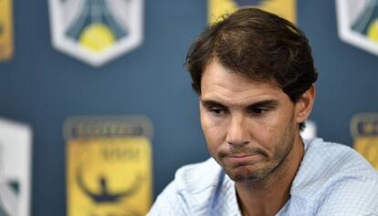 Nadal, durante la rueda de prensa en París-Bercy.