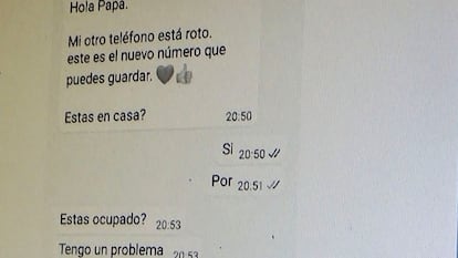 Una de las pruebas con las que cuenta la Guardia Civil en el caso de la estafa del 'falso hijo en apuros' de Granada, en el que se han detenido a ocho personas y hay 32 investigadas.