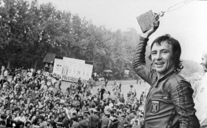 Ángel Nieto el 23 de septiembre de 1972 en el Circuito de Montjuïc.