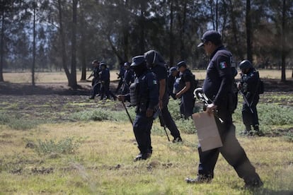 La policía registra el rancho del suceso