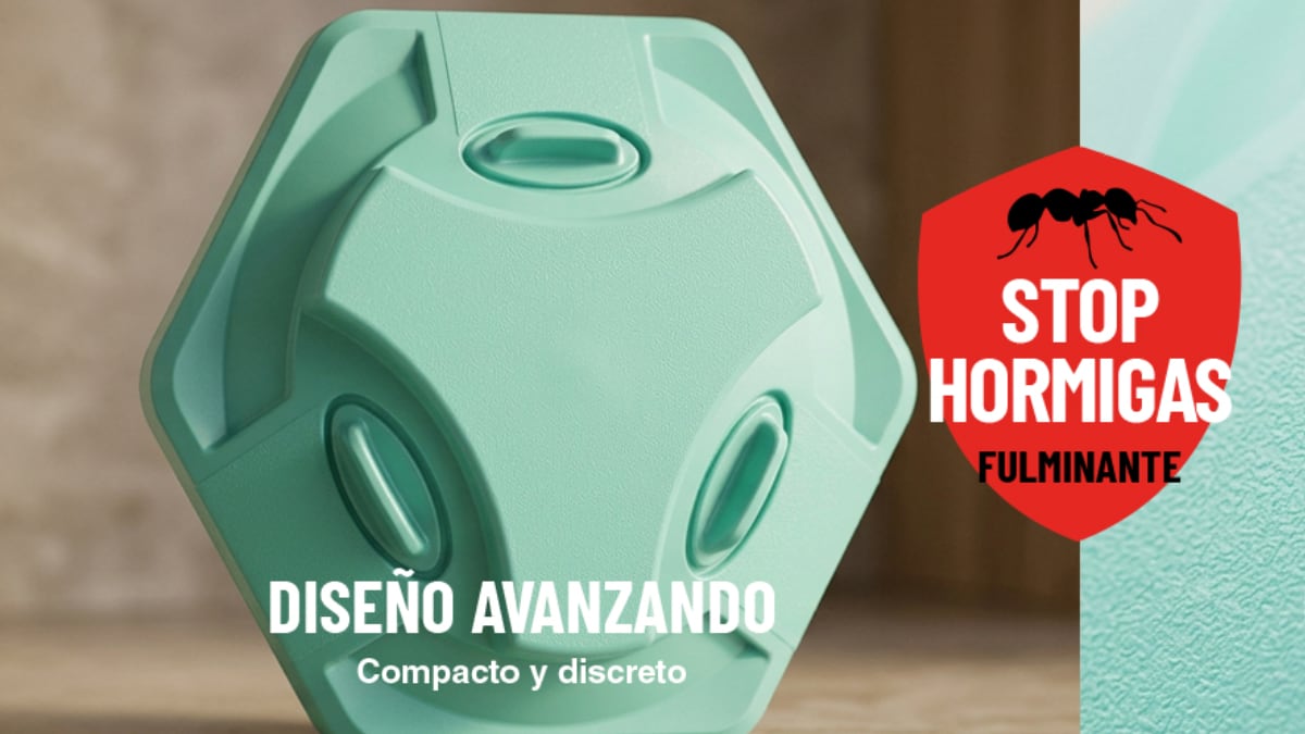 Trampa contra hormigas lista para usar.