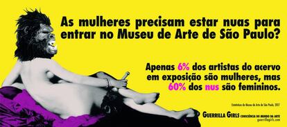 Cartaz produzido pelas Guerrilla Girls especialmente para o MASP.