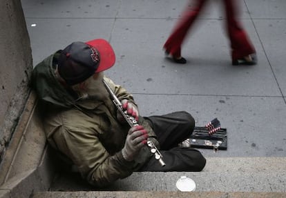 El número de indigentes en las calles de Nueva York ha crecido durante la crisis.