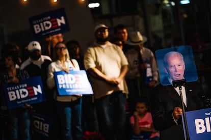 El candidato Joe Biden, durante un acto de campaña en San Antonio, Texas.