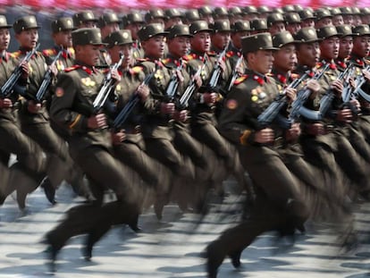 Desfile militar en la capital de Corea del Norte.