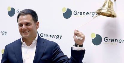 El consejero delegado de Grenergy, David Ruiz de Andrés, durante el estreno de Grenergy en el Mercado Alternativo Bursátil, en 2015.