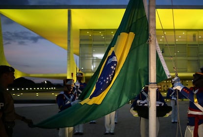 O Palácio do Planalto, na noite desta quarta-feira.