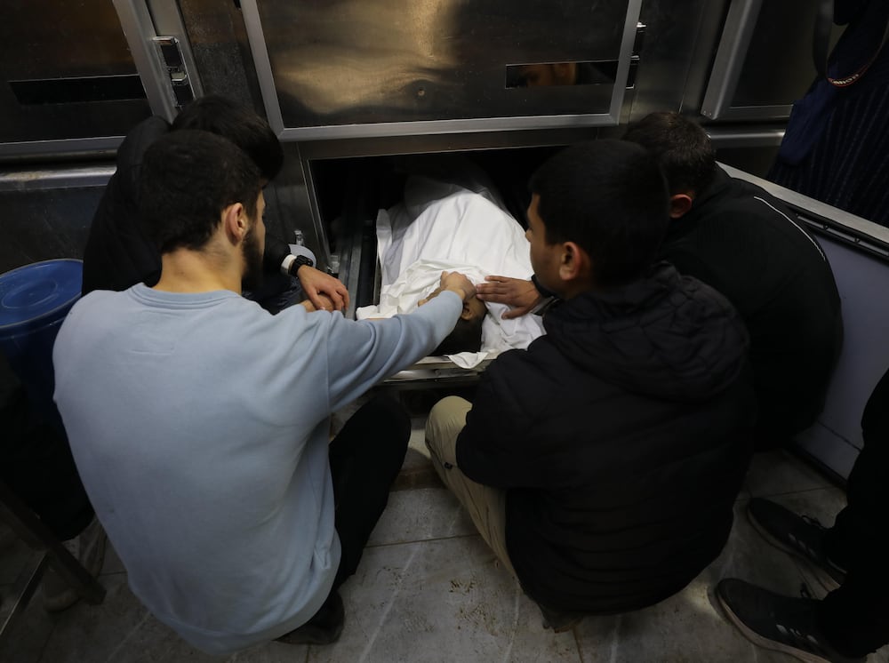 JENIN, WEST BANK - JANUARY 2: The bodies of Palestinians who lost their lives following Israeli the attack on Jenin Refugee Camp are brought to Ibn Sina Specialized Hospital in Jenin, West Bank on February 2, 2025. (Photo by Nedal Eshtayah/Anadolu via Getty Images)