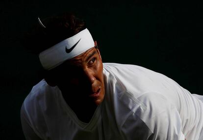 Nadal, durante el partido de cuartos contra Querrey en Londres.