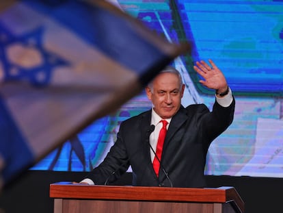 Benjamin Netanyahu celebra los resultados electorales.