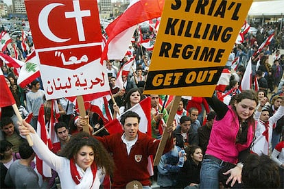 Manifestación antisiria en Beirut el pasado 1 de marzo.