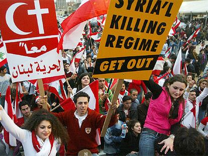 Manifestación antisiria en Beirut el pasado 1 de marzo.