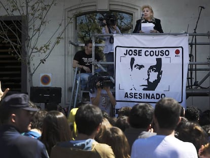 Concentració en protesta per la mort de Couso a Madrid el 2014.