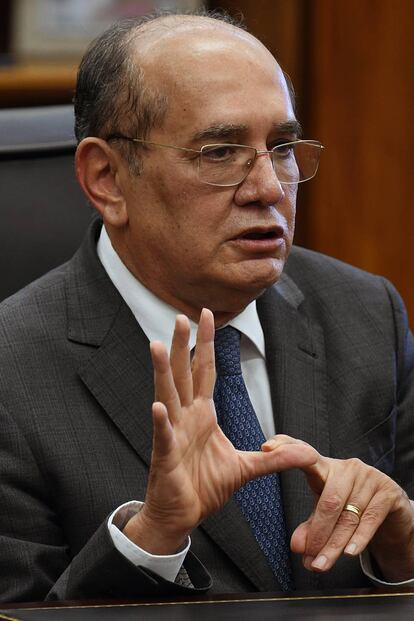 Gilmar Mendes, em entrevista ao EL PAÍS em Brasília, em 15 de outubro.