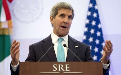El secretario de Estado Kerry, el jueves en México.