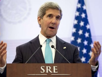 El secretario de Estado Kerry, el jueves en México.