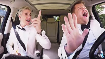 Justin Bieber también se subió en el famoso coche dell presentador James Corden, en 2016.