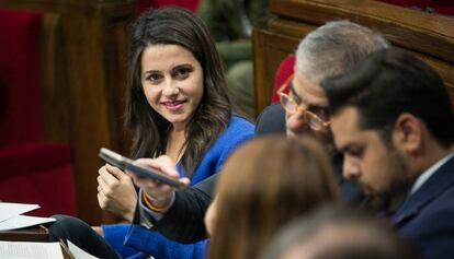 In&eacute;s Arrimadas, l&iacute;der de Ciutadans, durante el debate.
 