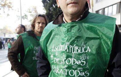 Protesta contra los recortes educativos en la Comunidad Madrid.