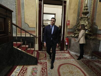 Pedro Sánchez, en la última sesión constitutiva del Congreso. 