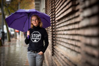 Mercedes Revuelta, activista por la vivienda, retratada en Madrid el pasado 20 de diciembre.