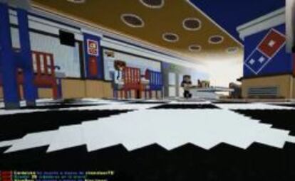 Escenario de Domino´s Pizza en Minecraft.