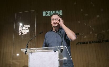 Xavier Domènech, durante la conferencia que ofreció el jueves.