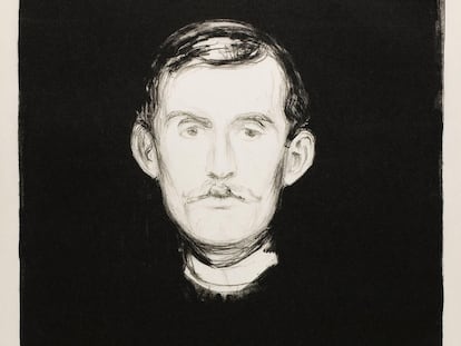 'Autorretrato con brazo de esqueleto' (1895), de Edvard Munch.