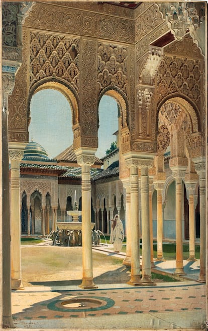 Adolf Seel (1829-1907), Una sirvienta en la Alhambra, 1876.


