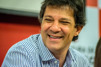 O ex-candidato à presidência brasileira Fernando Haddad em outubro de 2018. 
