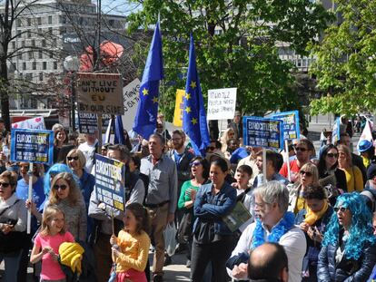 Saturday’s anti-Brexit protest in Madrid.