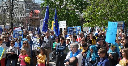 Saturday’s anti-Brexit protest in Madrid.