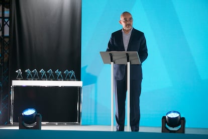 Carlos Nuñez, presidente ejecutivo de Prisa Media, interviene en la entrega de los premios Prisa Motor esta noche en el Hipódromo de la Zarzuela