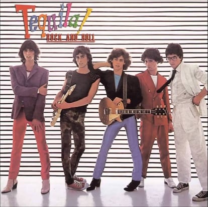 Los cinco miembros de Tequila, tan juveniles, tan descarados, tan atractivos. Así posan en la portada de su segundo disco, 'Rock and roll', donde se incluye 'Quiero besarte'.
